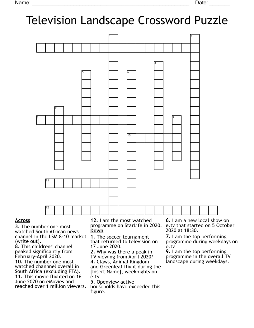 Television Crossword Puzzle